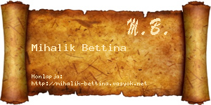 Mihalik Bettina névjegykártya